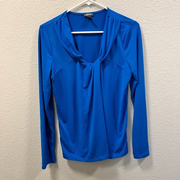 Kenneth Cole Reaction Royal Blue Crossover V-neck Top Size S - Picture 1 of 8